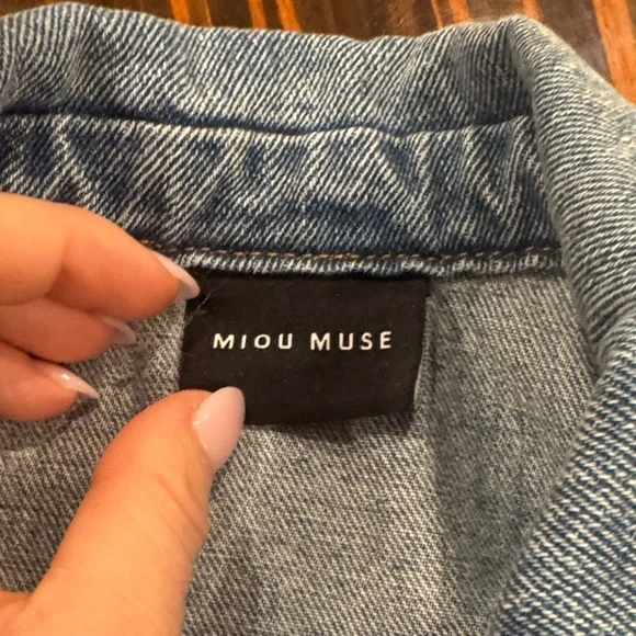 MIOU MUSE | DENIM OVERSIZE BLAZER Size Small - Picture 6 of 11